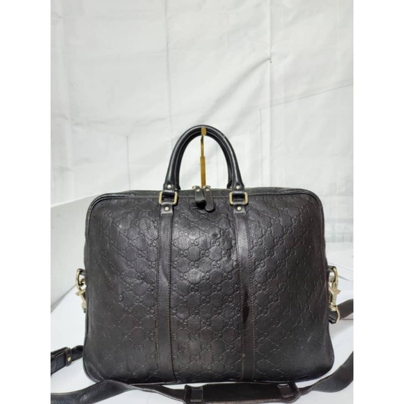 Authentic Gucci Guccissima Briefcase Dark Brown - Picture 1 of 16